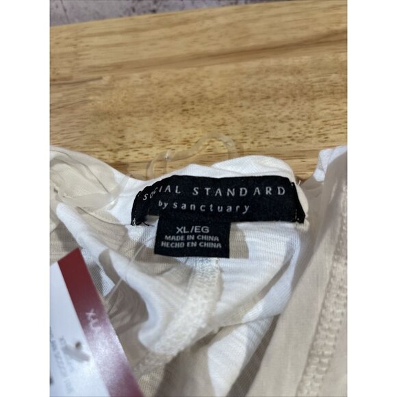 Social Standard By Sanctuary Dylan Scoop Tee White Long Sleeve XL Women 100% Cot - Picture 15 of 16